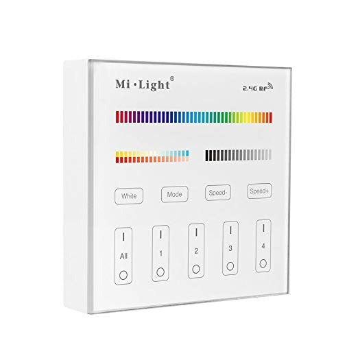 Wandbediening slimme verlichting - 4 groepen - RGB+ DUAL WHITE Wandbediening slimme verlichting - 4 groepen - RGB+ DUAL WHITE